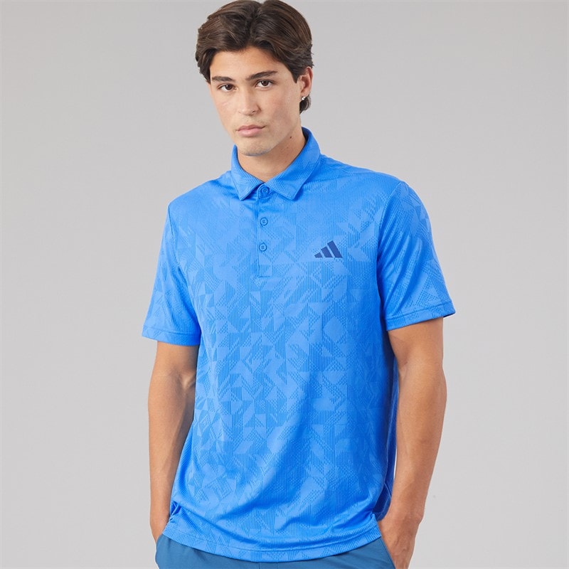 Mens Ultimate365 Jacquard Golf Polo Shirt Lucid Ray Blue - Image 1