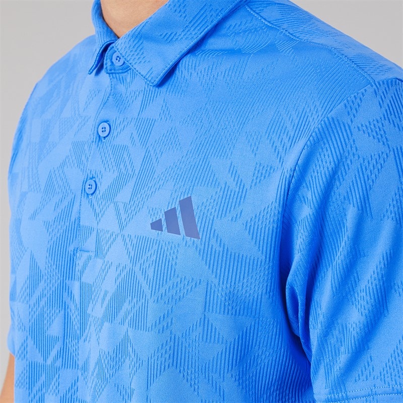 Mens Ultimate365 Jacquard Golf Polo Shirt Lucid Ray Blue - Image 3