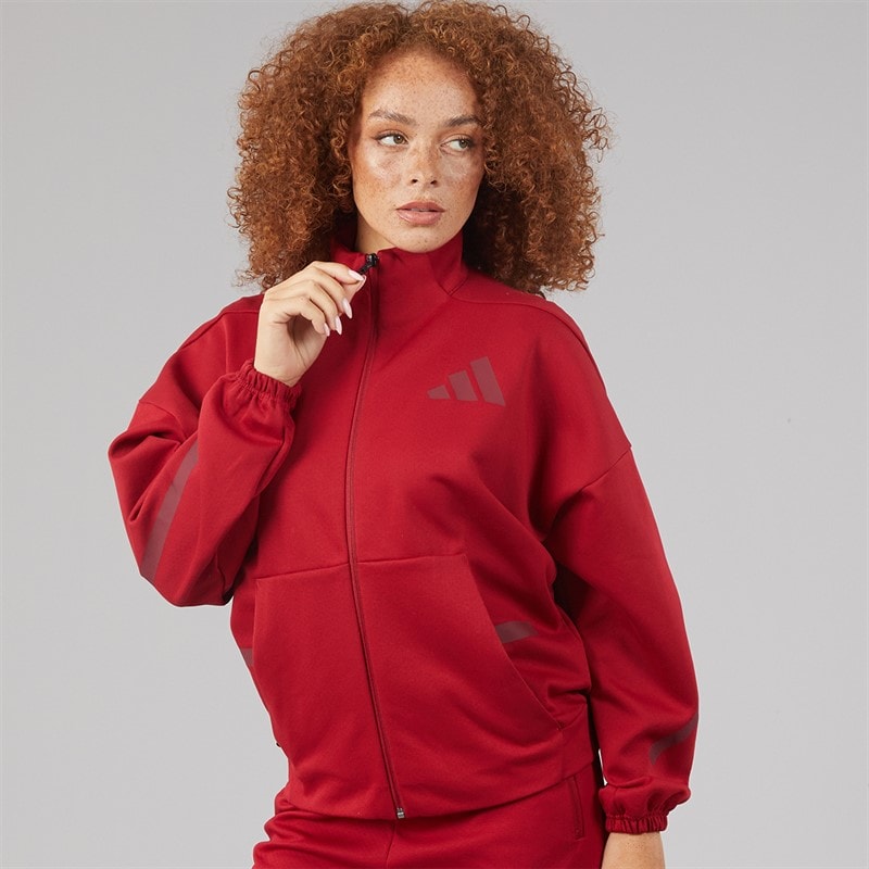 Womens Z.N.E. Full Zip Track Jacket Active Maroon - Image 1