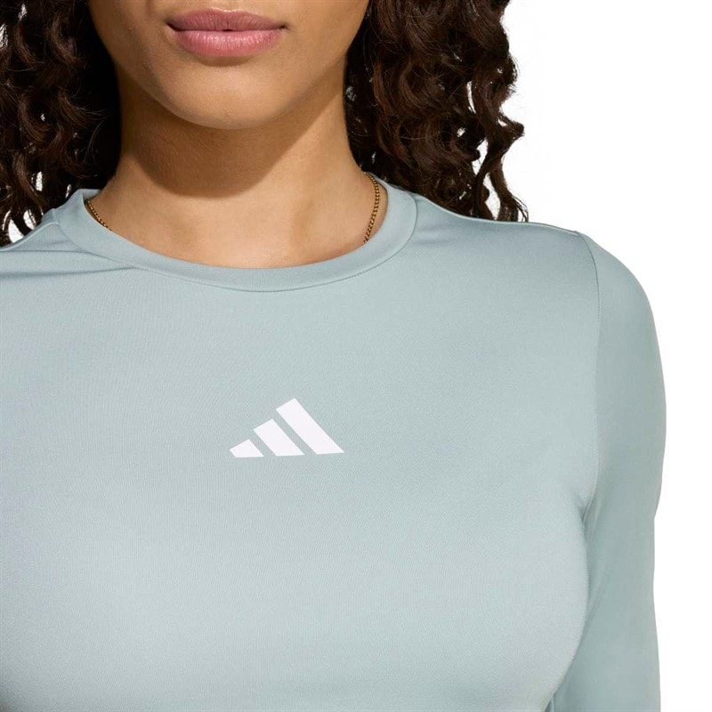Junior Girls TechFit Long Sleeve Top Wonder Sage/White - Image 4