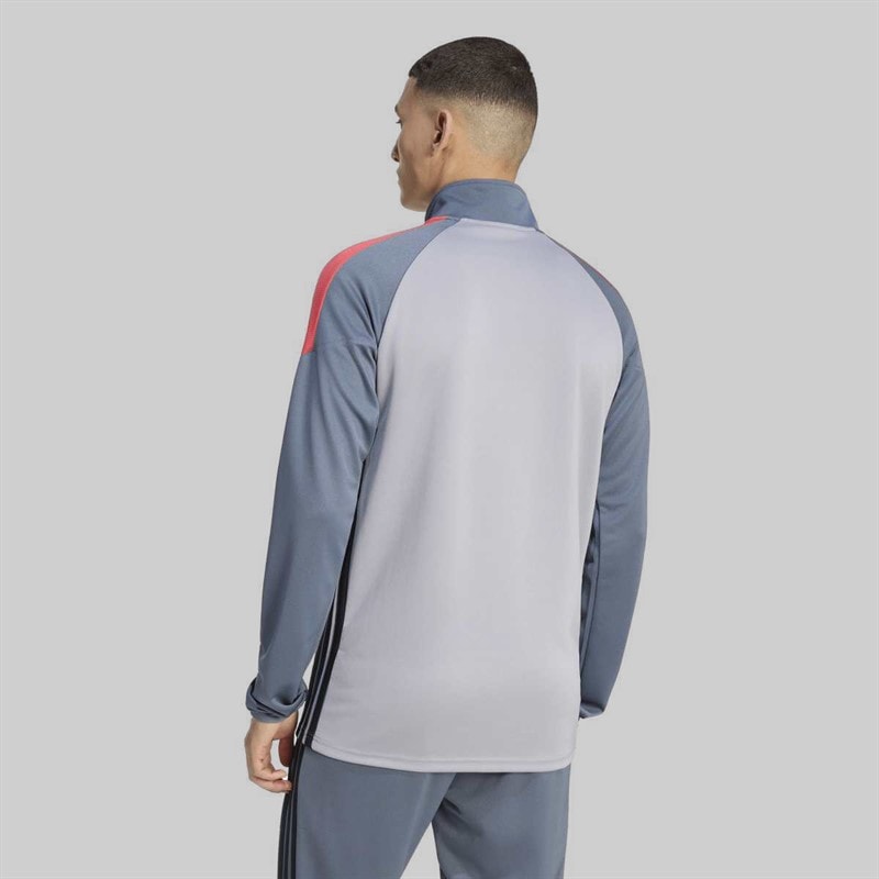 Mens Tiro Essentials 1/4 Zip Training Top Light Onix/Onix/Semi Luminous Red - Image 2