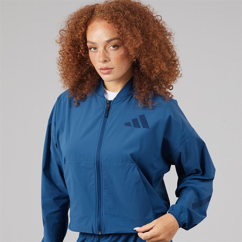 adidas Womens Z.N.E. Woven Bomber Jacket Dusky Petrol