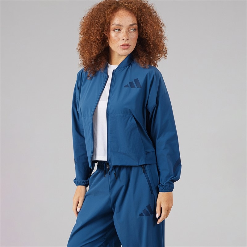 Womens Z.N.E. Woven Bomber Jacket Dusky Petrol - Image 5