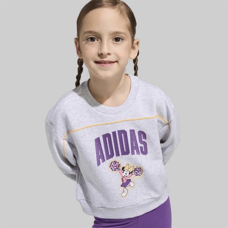 Girls x Disney Minnie Mouse Sweatshirt and Joggers Set Light Grey Heather/Semi Ice Tangerine - Image 4