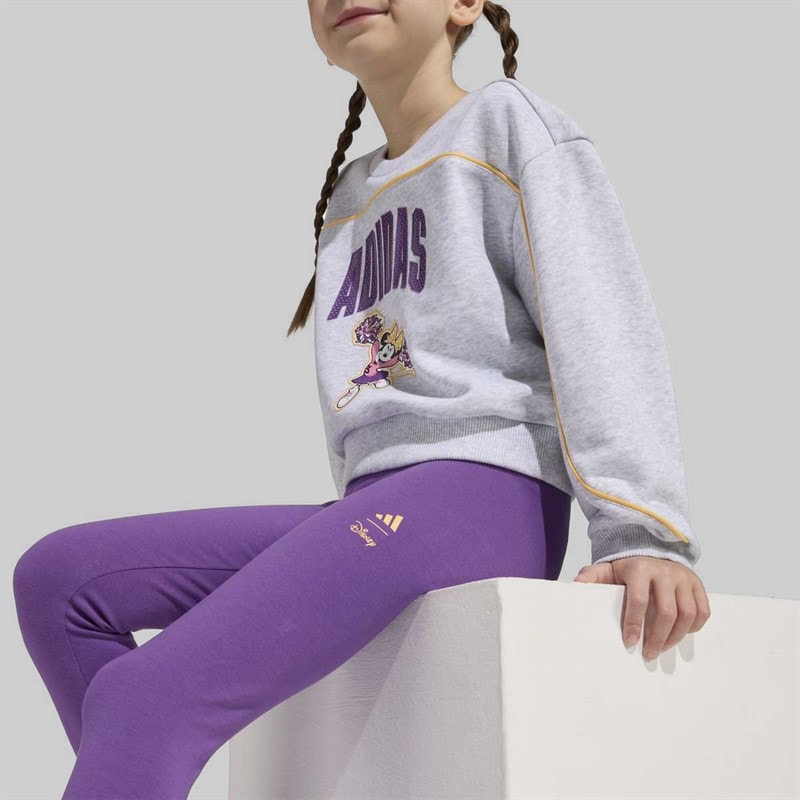 Girls x Disney Minnie Mouse Sweatshirt and Joggers Set Light Grey Heather/Semi Ice Tangerine - Image 5