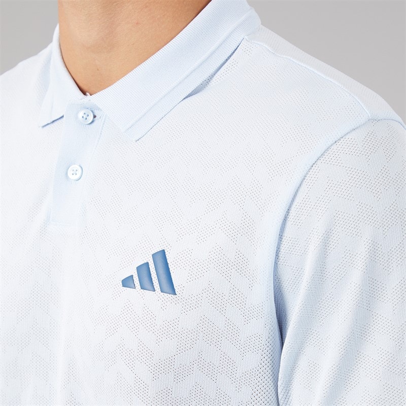 Mens Ultimate365 Tour Seamless Golf Polo Shirt Crystal Sky/White - Image 3