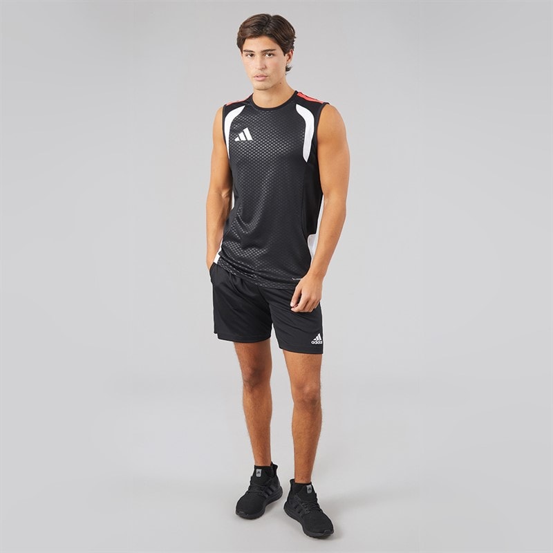 Mens Tiro 26 Competition Sleeveless Top Black/Semi Luminous Red - Image 4