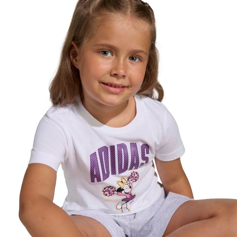 Girls x Disney Minnie Mouse T-Shirt And Shorts Set White/Semi Lucid Tangerine - Image 4