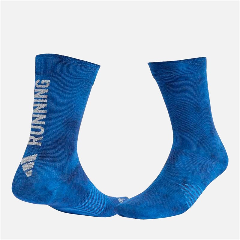 Mens Run X Graphic Washed Running Socks Ray Blue/Tech Indigo - Image 2