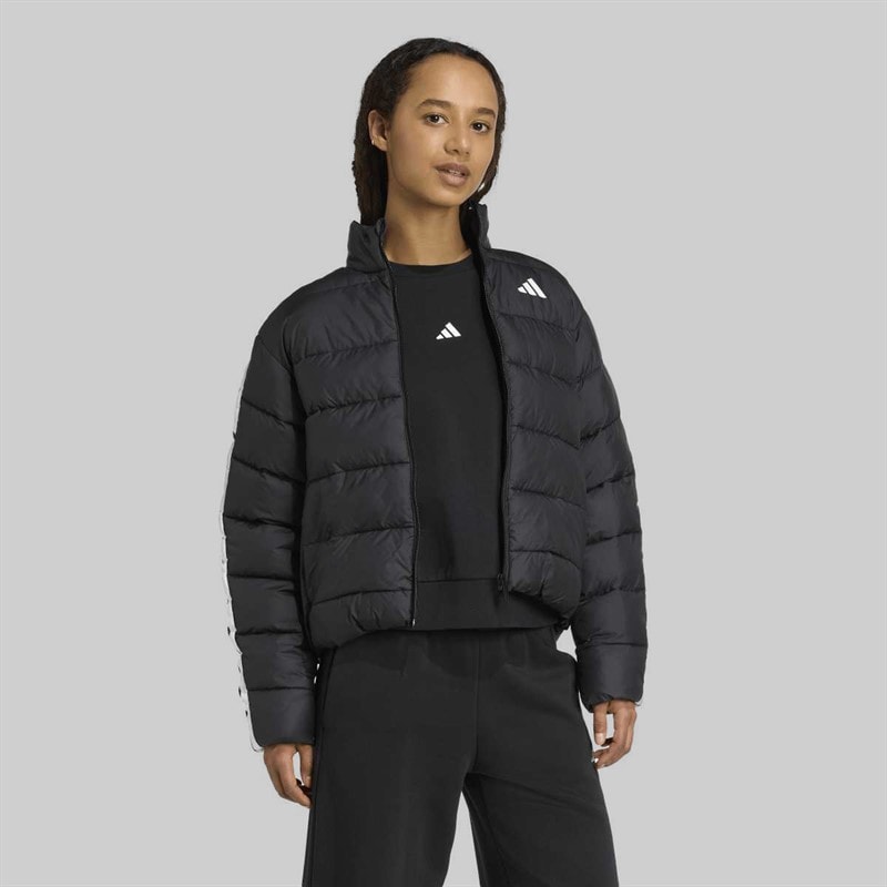 Womens Essentials Climawarm 3 Stripes Synthetic Down Jacket Black - Image 5