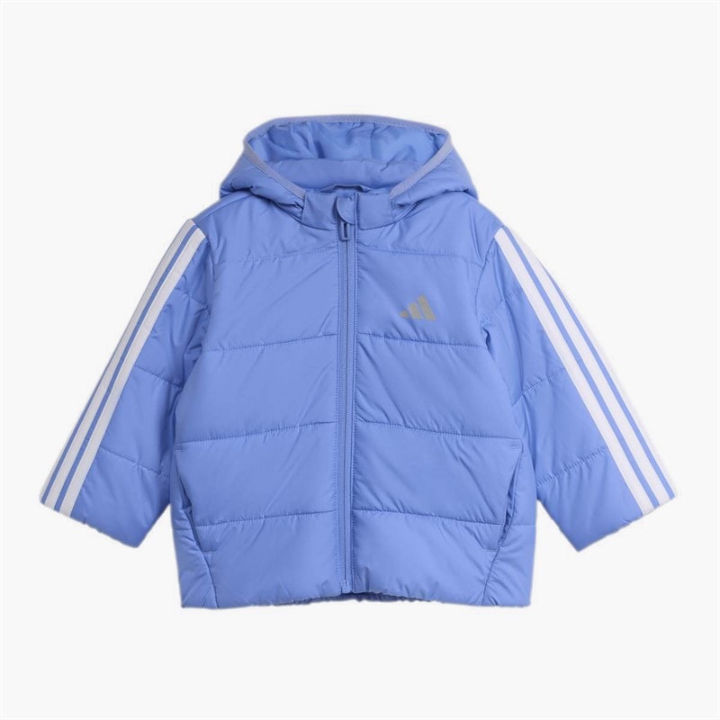adidas Infant Essentials 3 Stripes Padded Jacket Blue Fusion/White