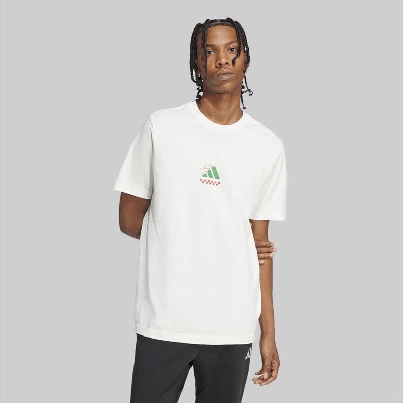 Mens Lounge Pizza Graphic T-Shirt Off White - Image 2