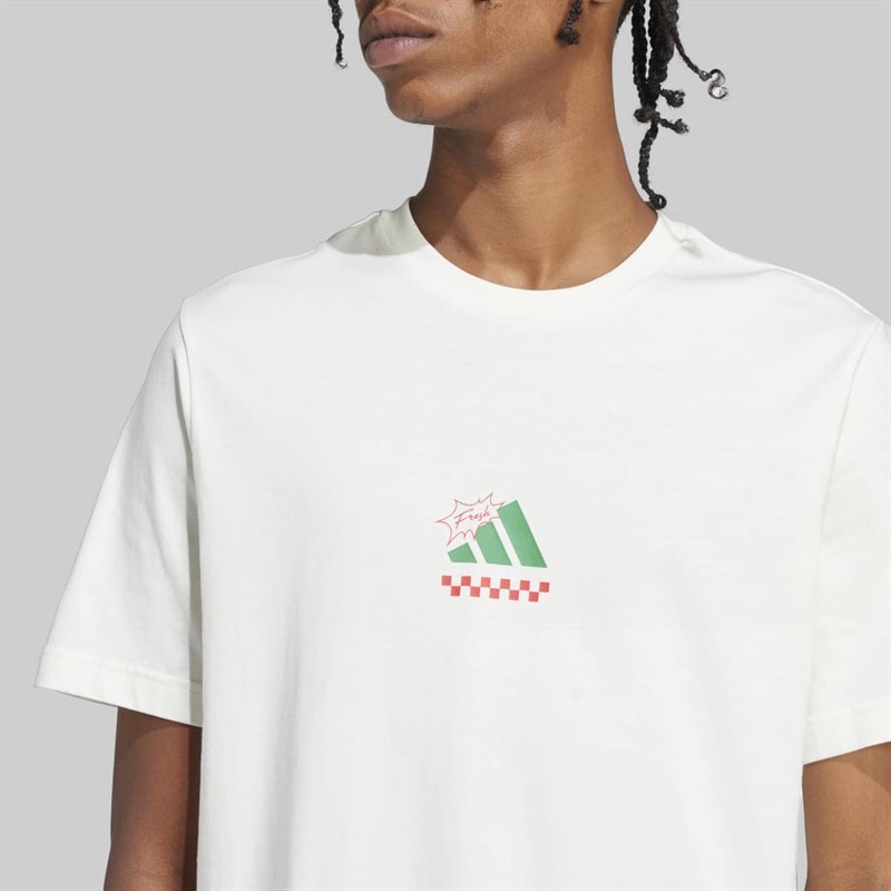 Mens Lounge Pizza Graphic T-Shirt Off White - Image 4