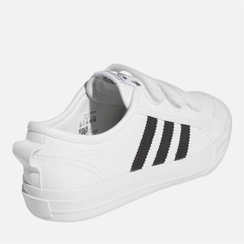 Kids Nizza Comfort Velcro Trainers Cloud White/Core Black/Cloud White - Image 3