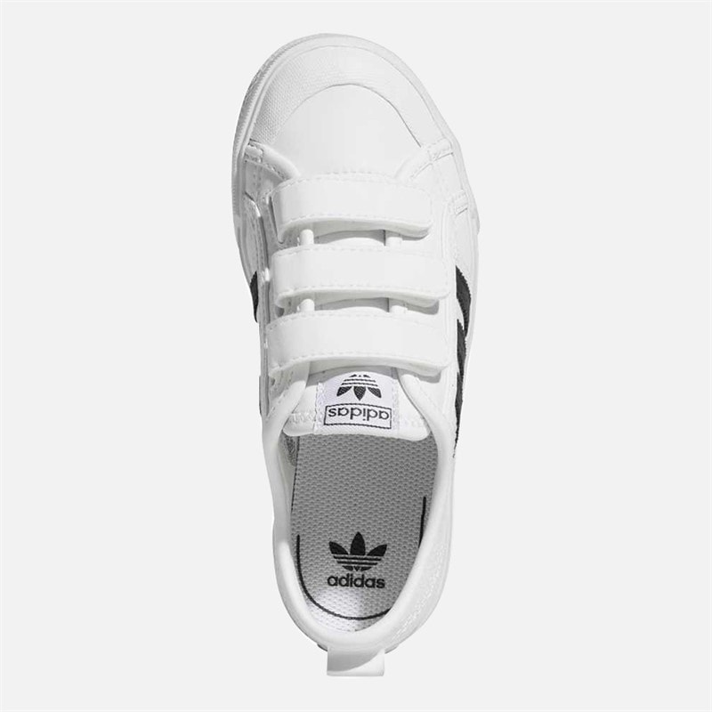 Kids Nizza Comfort Velcro Trainers Cloud White/Core Black/Cloud White - Image 4