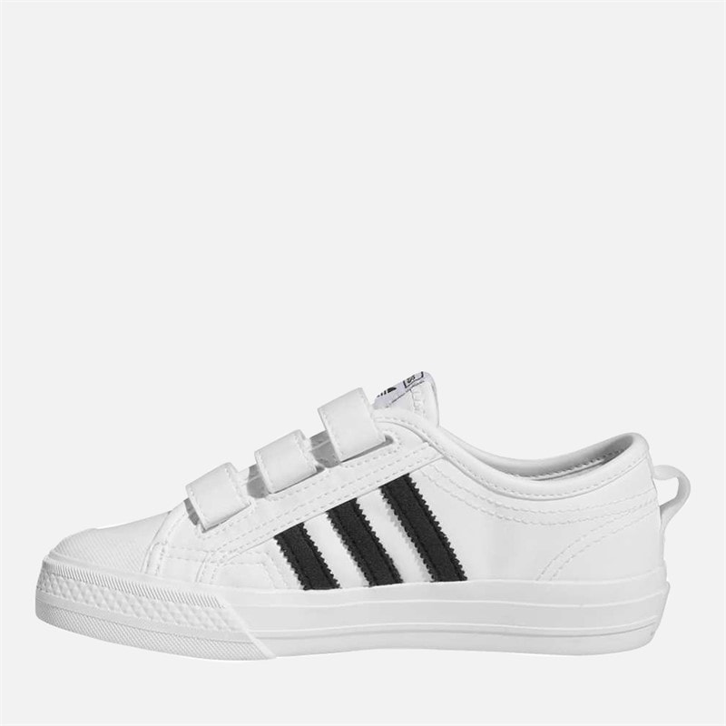 Kids Nizza Comfort Velcro Trainers Cloud White/Core Black/Cloud White - Image 5