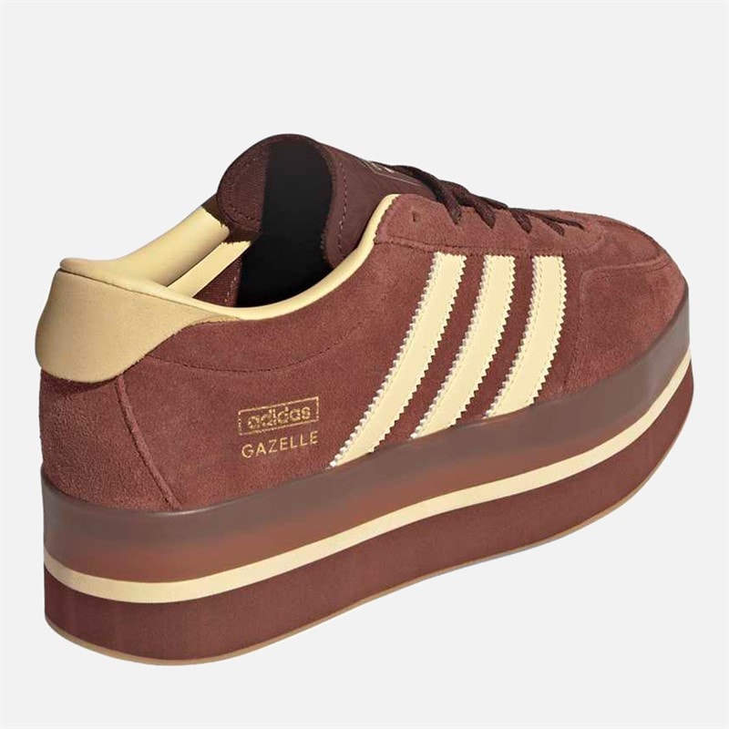 Womens Gazelle Stack Trainers Fox Brown/Orange Tint/Gum - Image 3