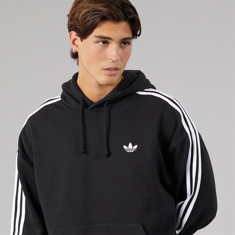 Mens Adicolor Classics 3 Stripes Hoodie Black - Image 3