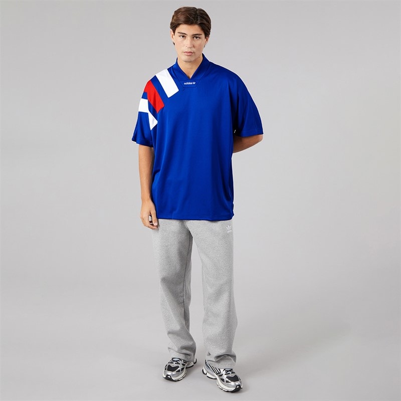 Mens Adicolor Blocked Jersey Collegiate Royal/White - Image 4