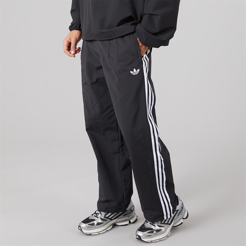 Mens 3 Stripes Loose Tailored Pants Black - Image 1