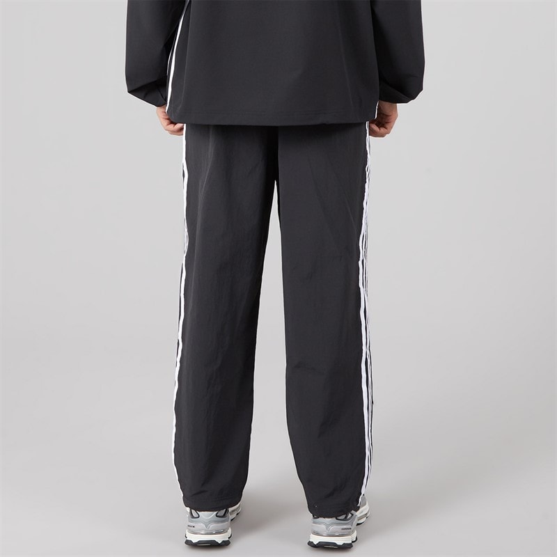 Mens 3 Stripes Loose Tailored Pants Black - Image 2