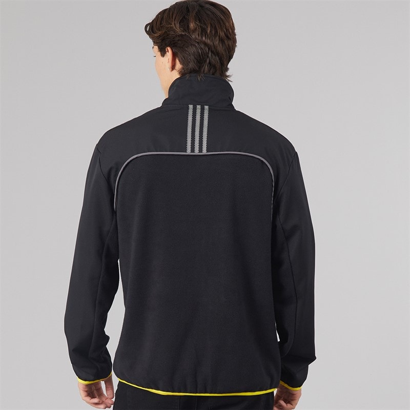 Mens Polar Fleece Full Zip Track Jacket Black - Image 2