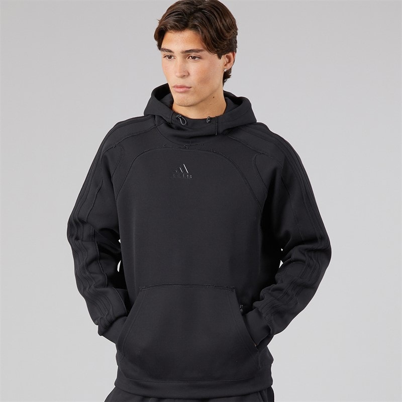 Mens Spacer Cutline Hoodie Black - Image 1