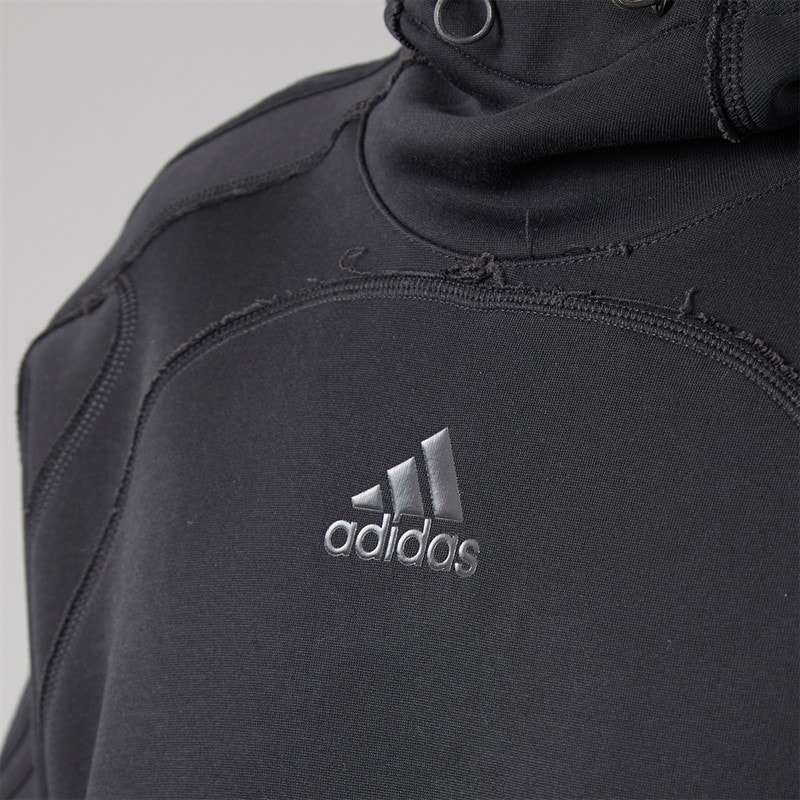 Mens Spacer Cutline Hoodie Black - Image 3