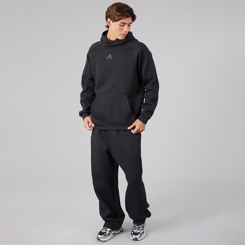 Mens Spacer Cutline Hoodie Black - Image 4