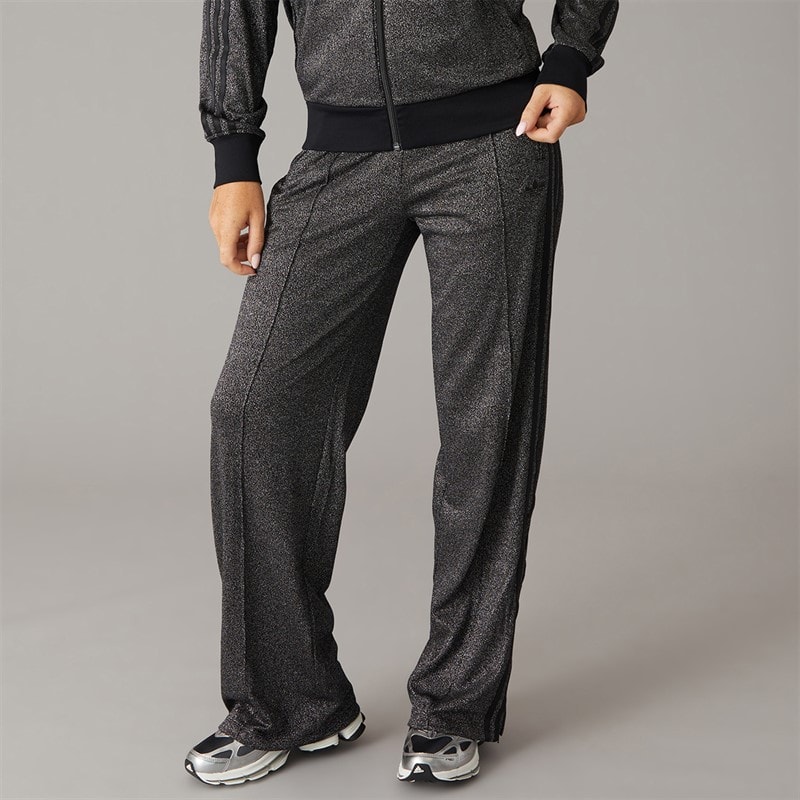 Womens Lurex Firebird Loose Fit Track Pants Black/Silver Metallic - Image 1