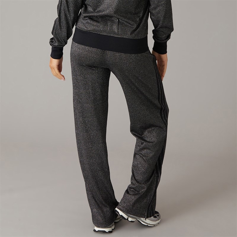 Womens Lurex Firebird Loose Fit Track Pants Black/Silver Metallic - Image 2