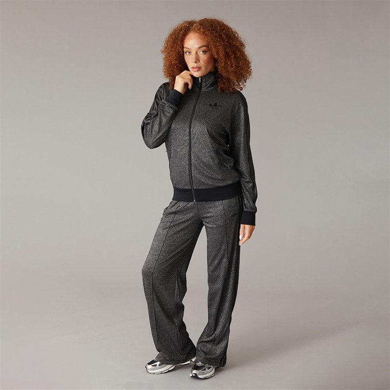 Womens Lurex Firebird Loose Fit Track Pants Black/Silver Metallic - Image 4