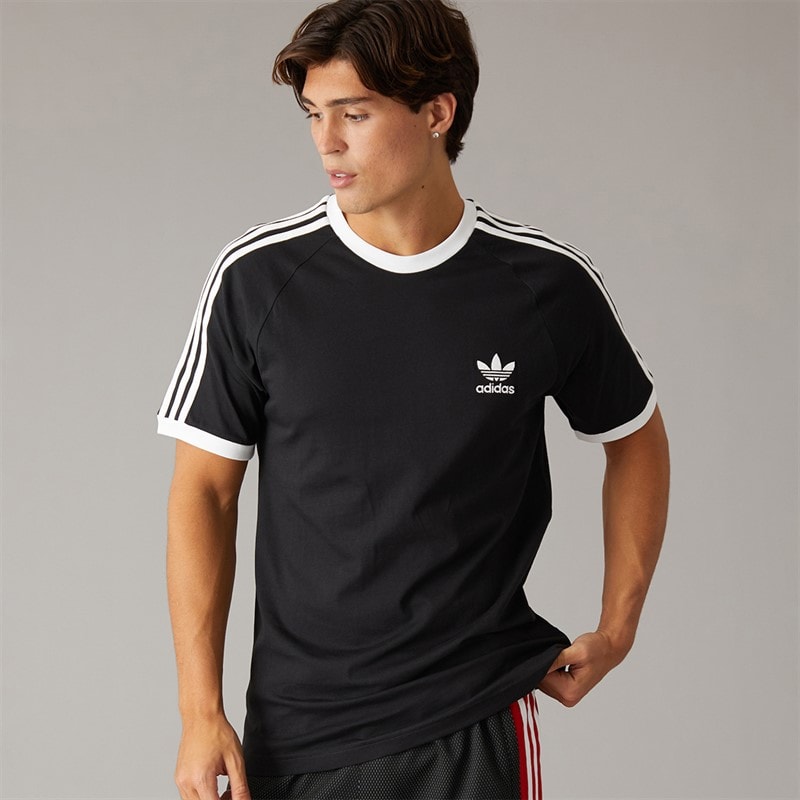 Mens Adicolor Classics 3 Stripes T-Shirt Black - Image 1