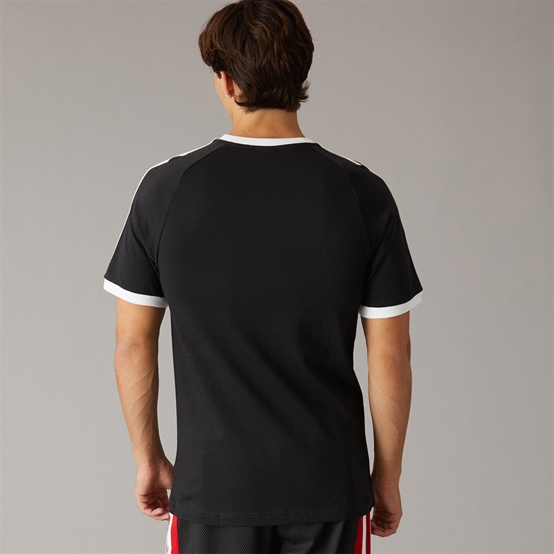 Mens Adicolor Classics 3 Stripes T-Shirt Black - Image 2