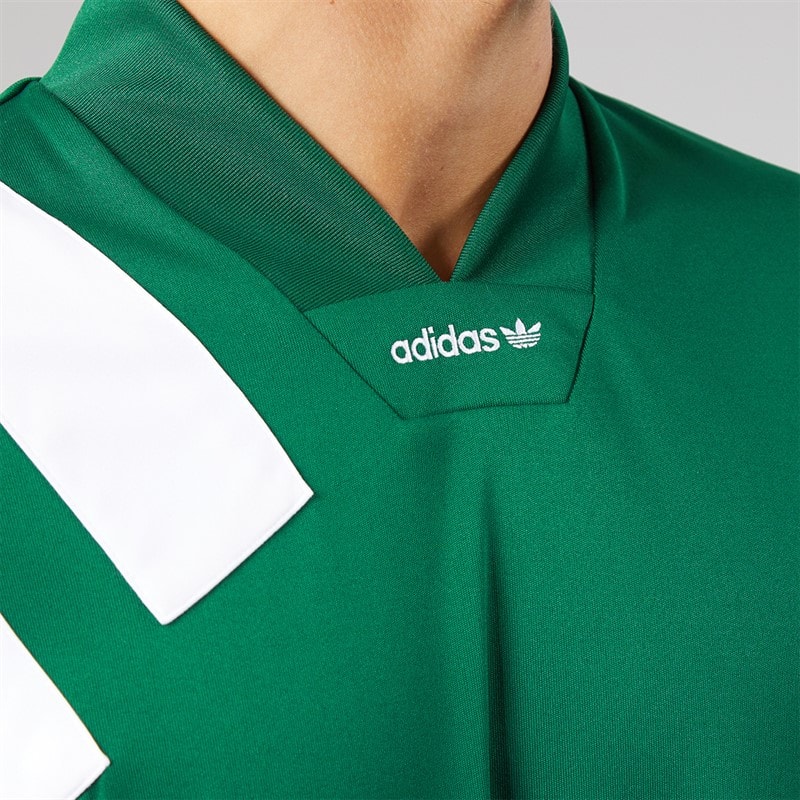 Mens Adicolor Blocked Jersey Collegiate Green/White - Image 3