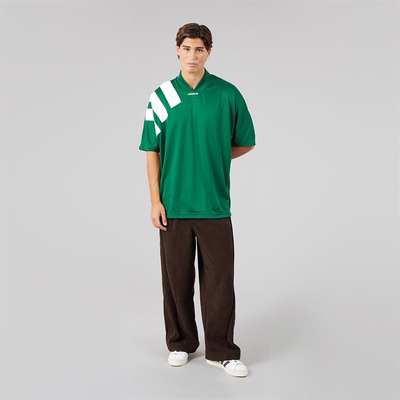 Mens Adicolor Blocked Jersey Collegiate Green/White - Image 4