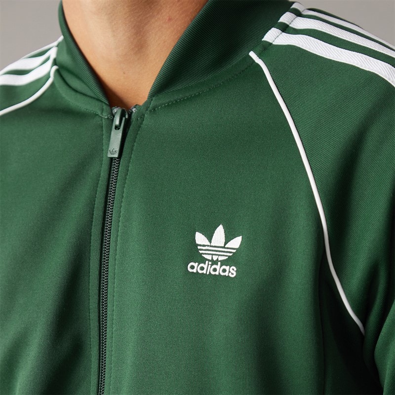 Mens Adicolor Classics Superstar Full Zip Track Jacket Mineral Green - Image 3