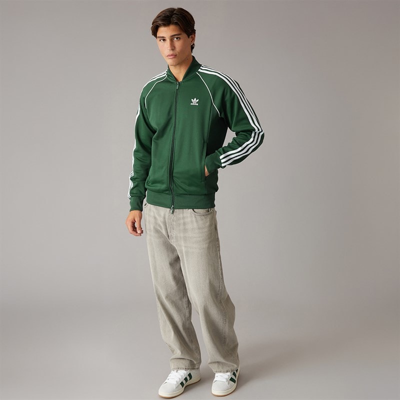 Mens Adicolor Classics Superstar Full Zip Track Jacket Mineral Green - Image 4