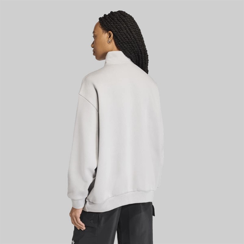 Womens Essentials 1/2 Zip Sweatshirt Grey Two - Image 2