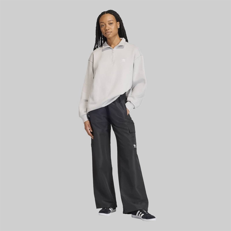 Womens Essentials 1/2 Zip Sweatshirt Grey Two - Image 5