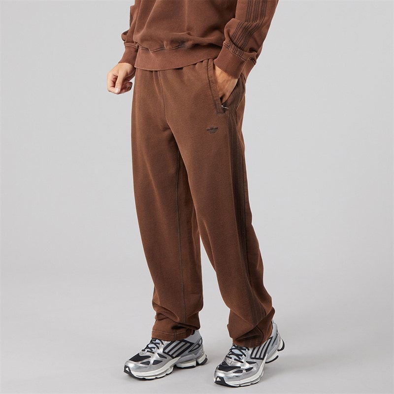 Mens Premium Essentials Retro Washed Open Hem Joggers Aurora Coffee - Image 1