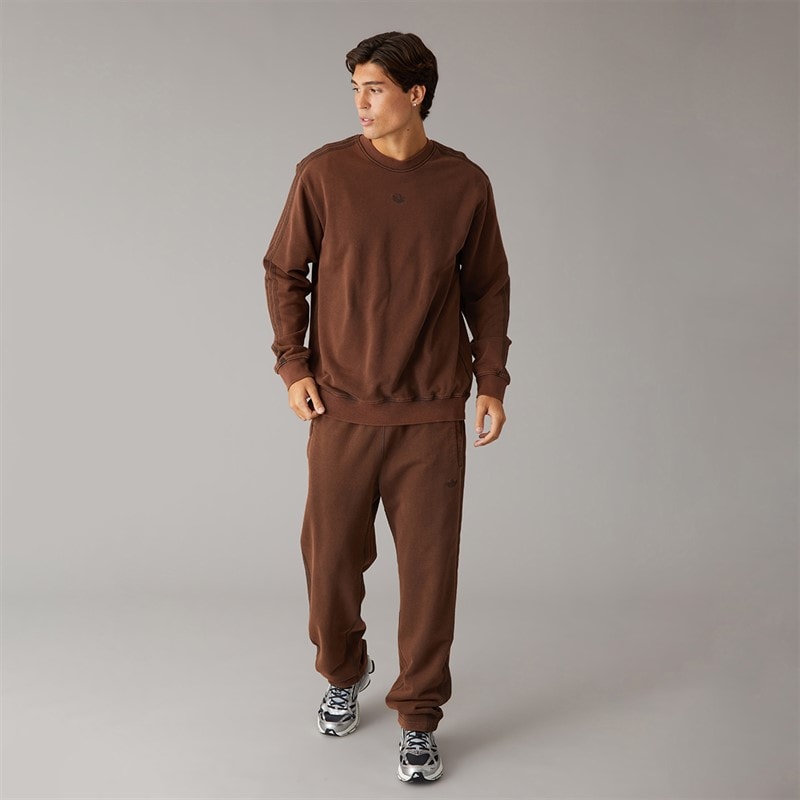Mens Premium Essentials Retro Washed Open Hem Joggers Aurora Coffee - Image 4