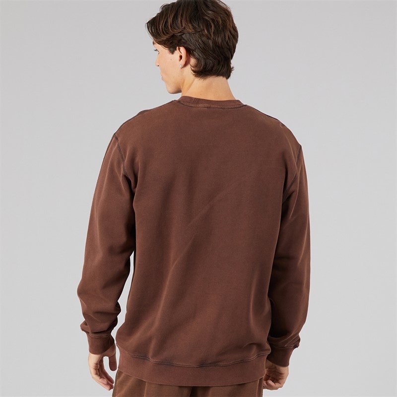 Mens Premium Essentials Retro Washed Sweatshirt Aurora Coffee - Image 2