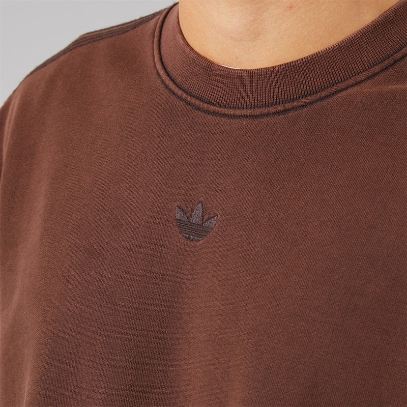 Mens Premium Essentials Retro Washed Sweatshirt Aurora Coffee - Image 3