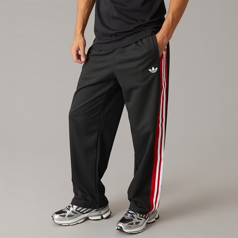 Mens Loose Mesh Track Pants Black - Image 1
