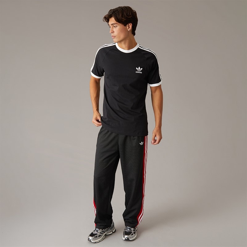 Mens Loose Mesh Track Pants Black - Image 4