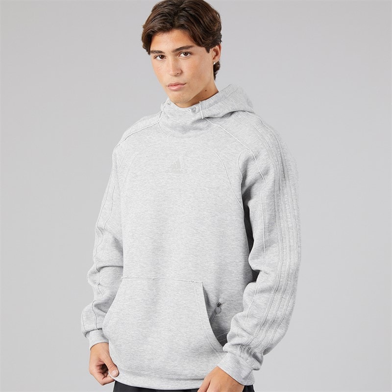 Mens Spacer Cutline Hoodie Medium Grey Heather - Image 1