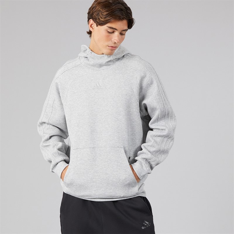 Mens Spacer Cutline Hoodie Medium Grey Heather - Image 5