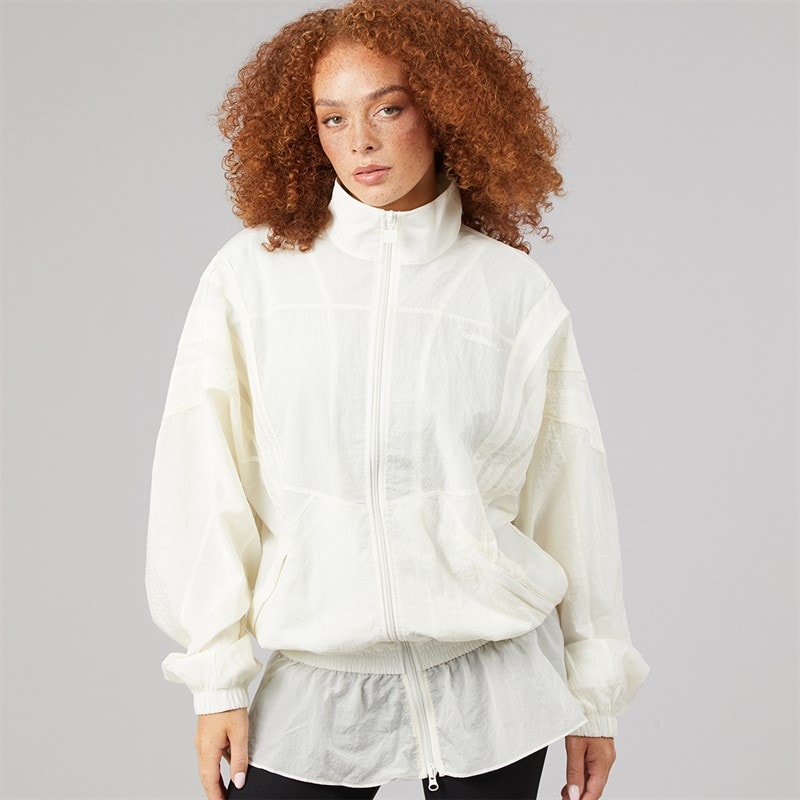 adidas Originals Womens Santiago Woven Full Zip Track Jacket Off White