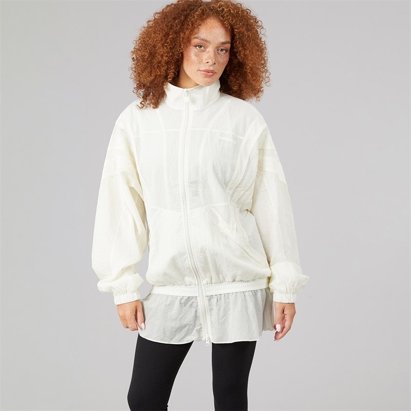 Womens Santiago Woven Full Zip Track Jacket Off White - Image 5